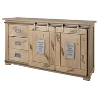 Massivmoebel24 Sideboard Mango 150x45x80 whitewash lackiert RAILWAY #300