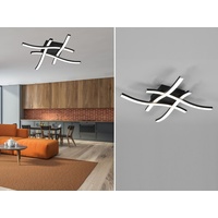 Trio Deckenleuchte Route R62474432, Metall Schwarz matt, Kunststoff weiß,