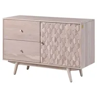 Massivmoebel24 Sideboard Akazie 115x42x75 weiß lackiert MOSAYK #212