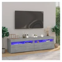 VidaXL TV-Schrank mit LED-Leuchten 2 Stück Grau Sonoma 75x35x40
