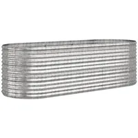 VidaXL Hochbeet Pulverbeschichteter Stahl 224x80x68 cm Silbern