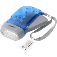 VELAMP Dynamo Taschenlampe 3fach LED wiederaufladbar Blau/Gelb