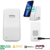 4smarts 5in1 Ultimag Desktower Charger Smartphone Weiß USB Kabelloses