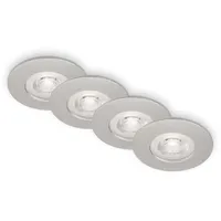 Briloner LED-Einbauleuchten Kulana 4 Stk. Chrom matt 4,9 W