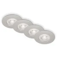 Briloner Einbauleuchte 4er Set Chrom-Matt 90x25 mm