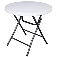 Gravidus Tisch Klapptisch Falttisch Bistrotisch Garten Weiß Ø80cm