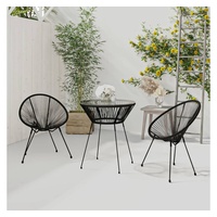 VidaXL Garten-Essgruppe 3-tlg. Schwarz