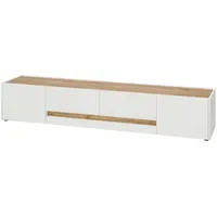 Furn.design Center TV-Lowboard 220x45x40 cm Weiß/Eiche Holzwerkstoff