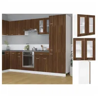 VidaXL Hängeschrank Glas Braun Eiche-Optik 60x31x60 cm Holzwerkstoff