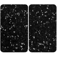 Wenko Herdabdeckplatte Universal 2er Set Terrazzo schwarz