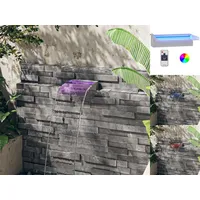 VidaXL Wasserfall-Element mit RGB LEDs Edelstahl 30 cm