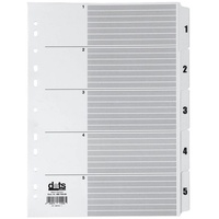 Dots Ordnerregister Mylar Vollformat 1-5 weiß 5-teilig, 1 Satz