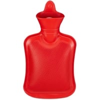 Relaxdays Wärmflasche 1 Liter, langlebig, sichere Wärmeflasche, Bettflasche ohne