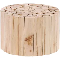 Relaxdays Blumenhocker, Holz, rund, naturbelassen, für Blumentöpfe, Pflanzkübel, Blumenständer