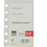Bsb 02-0072 Kalendarium Kalendereinlage Terminplaner Pocket A7 1 Woche