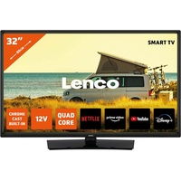 Lenco LED-3263BK - 32-Zoll Android-Smart-TV mit 12-V-Kfz-Adapter, Schwarz