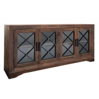 Massivmoebel24 Sideboard Mango 193x46x91 braun lackiert STILMÖBEL #117