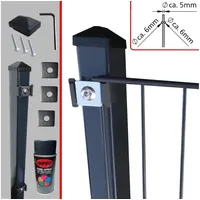 Fa-bausysteme Doppelstabzaun Anthrazit 6-5-6 Plättchen 1430 mm 2,5 m