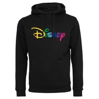 MERCHCODE Disney Rainbow Logo EMB Hoody in Schwarz, Größe