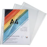 Exacompta 5310E 100er Pack PP-Kunststoff Prospekthüllen gelocht glattem PP