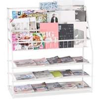 Relaxdays Zeitschriftenregal, 97 x 96 cm, Metall, freistehend, Zeitschriftenständer