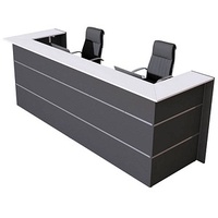 Kerkmann Empfangstheke BARI U-Form, anthrazit, weiß 300,0 x 95,0