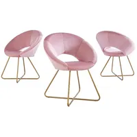 Home Deluxe Samtstuhl SELESA mit Beistelltisch - Rosa -