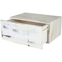 Mendler Wandregal HWC-C55, Schubladen-Regal, Shabby-Look Vintage, 21x46x30cm - weiß