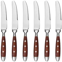 Gräwe Dessertmesser, Serie Nürnberg, 6er Set, braune Griffe