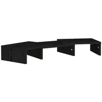 VidaXL Monitorständer Schwarz 60x24x10,5 cm Massivholz Kiefer
