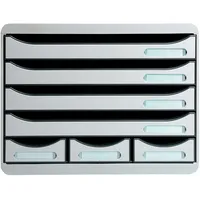 Exacompta Schubladenbox Storebox Mini, 7 Schubladen Office lichtgrau