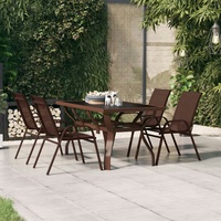 VidaXL Gartentisch Braun und Schwarz 140x70x70 cm Stahl und
