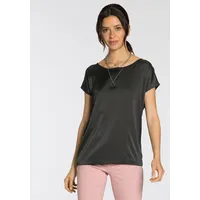 LAURA SCOTT Shirtbluse aus Satin und Jersey schwarz 38