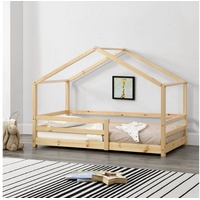 [en.casa]® Kinderbett Knätten 90x200 cm Holzfarben