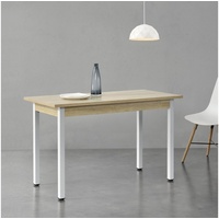 [en.casa] Esstisch Den Haag 120x60 cm Stahl Eicheoptik/Weiß