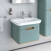Vitra Sento Waschtisch-Möbel-Set 65873 63x48,5x52cm, 1 Vollauszug, fjordgrün matt,
