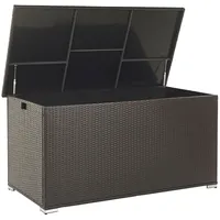 Beliani Auflagenbox Braun Schwarz, Kunststoff, 155x80x75 cm Aufbewahrung -