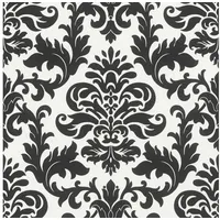 Rasch Textil Rasch Tapete 278507 - Schwarz-Weiße Tapete mit