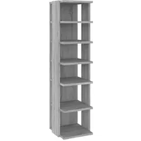 VidaXL Schuhregal Grau Sonoma 27,5x27x102 cm Holzwerkstoff