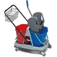 Nölle Profi Brush Reinigungswagen DOUBLE silber