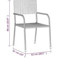 VidaXL Polyrattan Garten-Essgruppe 5-tlg. grau 3120102