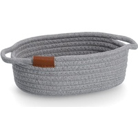 Zeller 14438 Aufbewahrungskorb, Baumwolle/Polyester, grau, ca. 22 x 17