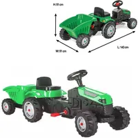 Pilsan Kindertraktor Active Pedale 07316 grün mit Anhänger ab