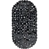 Relaxdays Badewannenmatte Steinoptik, Schwarz