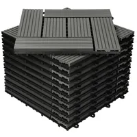 ECD Germany WPC Terrassenfliesen 30x30cm 55er Spar Set Anthrazit