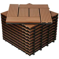 ECD Germany WPC Terrassenfliesen 30x30 cm 33er Spar Set