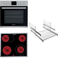 Bauknecht Elektro-Herd-Set "Heko Lambada", A (A+++-D), silber (edelstahlfarben), Herdsets,