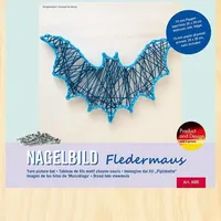 Pebaro Nagelbild Fledermaus Fadenbild 20x20cm Bastelset