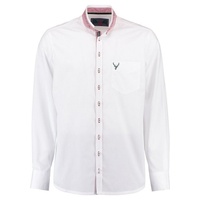 OS-TRACHTEN Herren-Langarmhemd, Slim Fit, weiß 43/44
