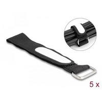 DeLock Klettkabelbinder (L x B) 203mm x 20mm Schwarz